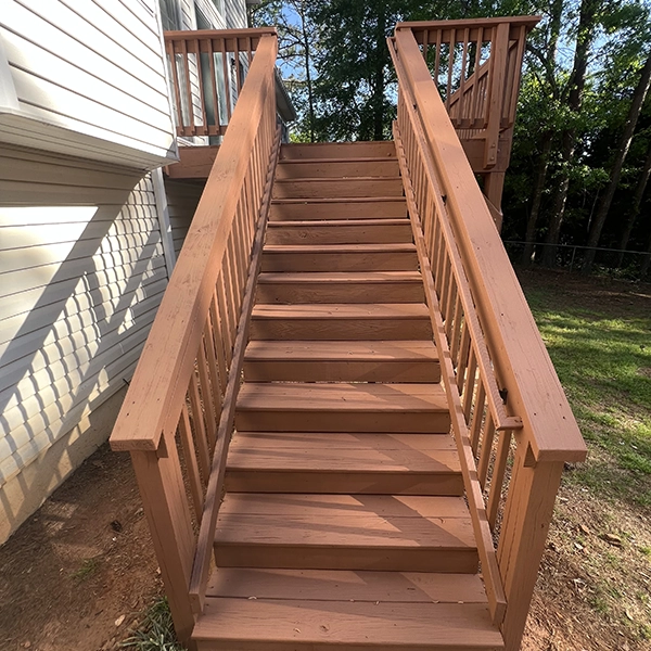 After Pressure Washing And Deck Painting