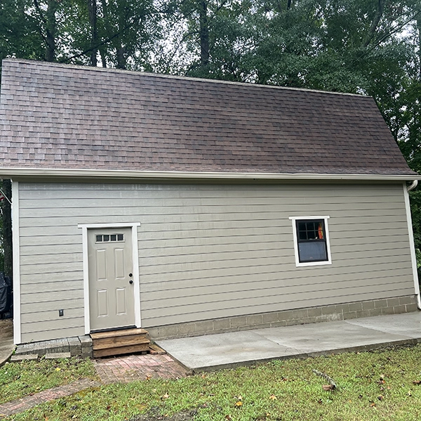 after Soft Washing Shed Roof To Clean And Remove Mildew