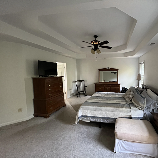 After Paint Job In Bedroom With Vaulted Ceilings